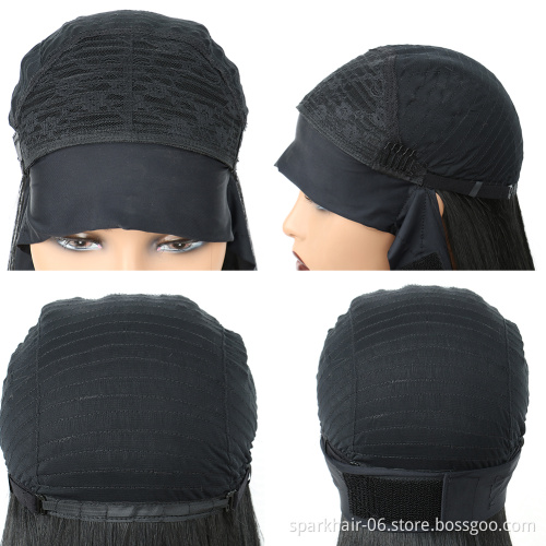 Hot Sale Style No Lace Headband Wigs Vendors ,100% 10A Grade Brazilian Raw Human Hair Headband Wigs for Black Women